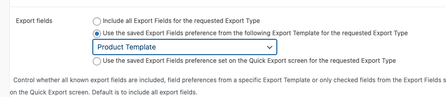 Set export fields 